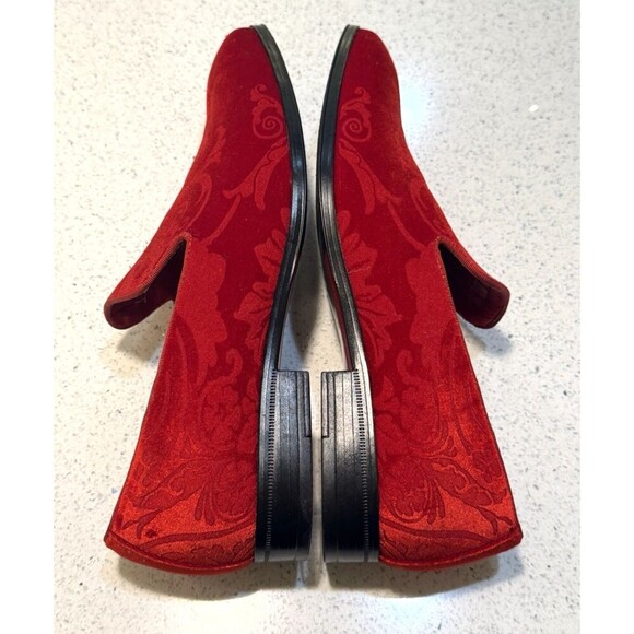 After Midnight Mens Embellished Velvet Formal Dress Loafers Shoes 10.5 Red 7017 main image 9